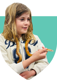 student with a snake. 