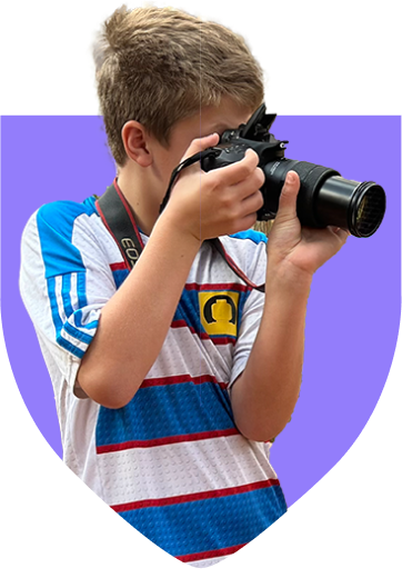 student taking photos